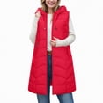 thumbnail image 5 of Towmus Womens Quilted Long Puffer Vest Jacket Full-Zip Sleeveless Winter Down Coats Waistcoat Casual Warm Parkas Overcoat with Hood L-6XL, 5 of 6