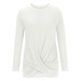 thumbnail image 5 of Drses Women's Long Sleeve Tunic Tops Casual Crewneck T-Shirts Front Twist Top Tee Blouse For Leggings Tunic Tops For Leggings For Women, 5 of 8