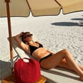 thumbnail image 4 of Bolso de playa tejido con hierba para mujer – Bolso de hombro informal con aberturas, bolso de mano ligero de algodón para vacaciones de verano, bolso de viaje de gran capacidad para uso diario., 4 of 6