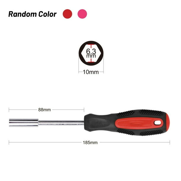 Red Magnetic Bit Holder Screwdriver Spinner Handle 1/4 inch