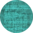 thumbnail image 1 of Ahgly Company Indoor Round Oriental Turquoise Blue Industrial Area Rugs, 3' Round, 1 of 4