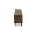 thumbnail image 4 of Contemporary Two-Tone Grey & Walnut Finished Wood TV Stand with Drop-Down Compartments, 4 of 5