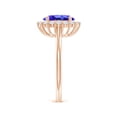 thumbnail image 3 of Angara Natural 1.9 Ct. Tanzanite with Diamond Halo Ring in 14K Rose Gold for Women (Ring Size: 3.5), 3 of 9