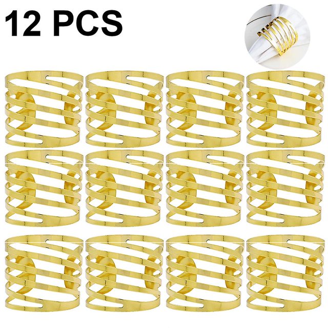 Juego de 12 anillos para servilletas, elegantes hebillas para anillos para servilletas con un patrón único WD.WDQZL Hogar
