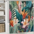 thumbnail image 6 of Orinice Tropical Leaf Shower Curtain, Palm Shower Curtain, Colourful Leaves Shower Curtain Set Waterproof Bath Curtain Spring Summer Bathroom Decor with 12 Hooks,  36x72, 6 of 7