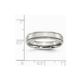 thumbnail image 6 of Solid Stainless Steel Ridged-Edge 5mm Plain Classic Wedding Band Ring Size 11.5, 6 of 7