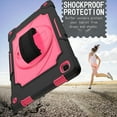 thumbnail image 6 of Dteck Shoulder Strap Case for Samsung Galaxy Tab A7 10.4" SM-T500 T505 (2020 Released) 10.4-inch,Shockproof Armor Rubber Hybrid 3-Layer Protection Back Cover without Screen Protector,Rose+Black, 6 of 6