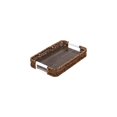 thumbnail image 2 of Uxgjfwu Woven Rattan Serving Tray with Wood Base, Rustic Rectangular Storage Basket with White Handles, Decorative Tray for Coffee Table Ottoman or Kitchen, 2 of 4