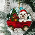 thumbnail image 2 of Red Truck Car with Dog Stained Glass Ornaments, Red Truck Car with Dog Ornament,Red Truck Car with Dog Christmas Tree Ornament, Red Truck Car with Dog Xmas Decorations b0tvel, 2 of 5