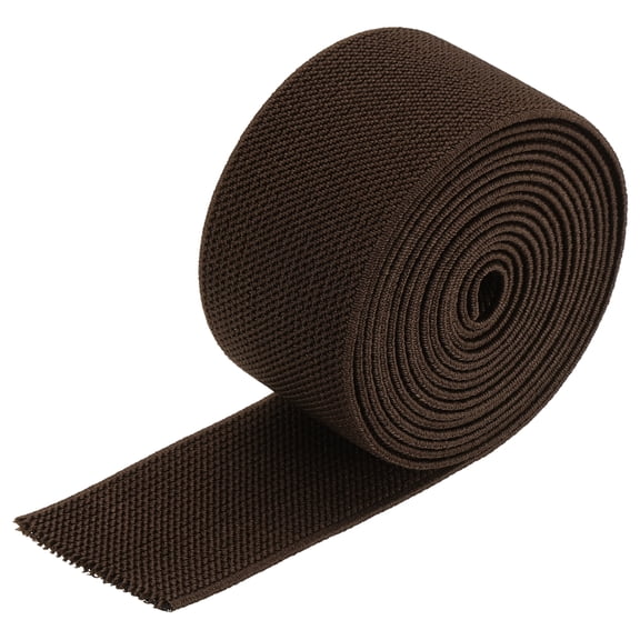 Uxcell Twill Elastic Band Double Side 1 Roll Flat Elastic Ribbon Cord for Sewing Waistband Dark Brown 1.5 Inch x 2 Yard