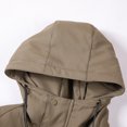 thumbnail image 6 of Winter Men's Wool Thickened Stand Sollar Hooded Coat Multi Pocket Trench Loose Casual Jacket, 6 of 7