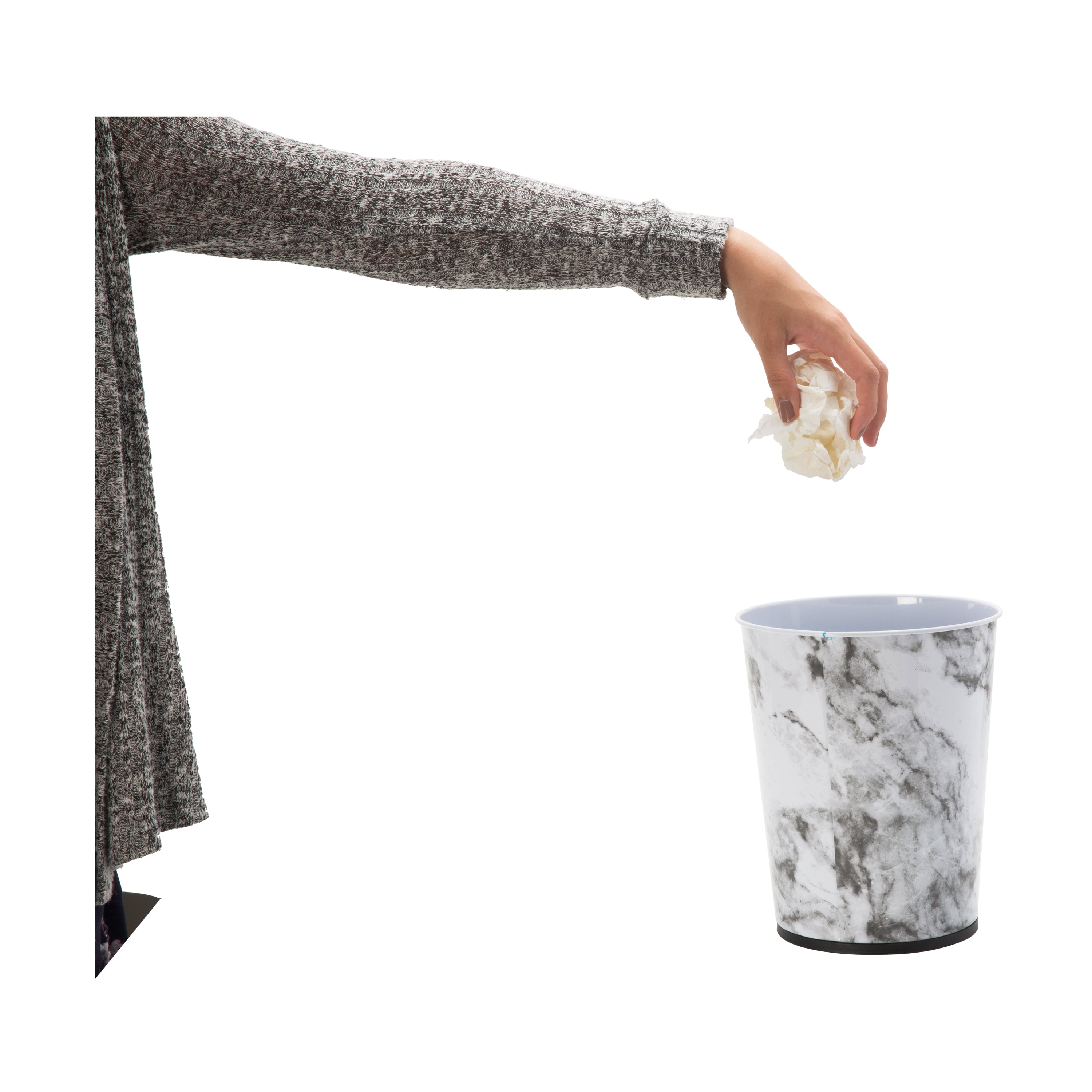 Bath Bliss 2 Pack Bathroom Trash Can in Marble