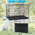 thumbnail image 7 of 30 inch Dog Crate for Medium Small Dogs Folding Portable Metal Dog Cage Kennel Double Door Pet Crate with Divider and Tray, Black, 7 of 7