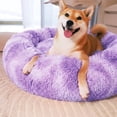 thumbnail image 5 of Exclusivo Mezcla Calming Donut Pet Bed for Large Dogs 36", Anti-Anxiety Plush Cozy Warming Dog Bed, Gradient Purple, 5 of 7