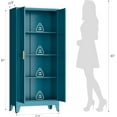 thumbnail image 2 of WDZS Large Metal Kitchen Pantry Cabinet with Adjustable Shelves - Freestanding Kitchen Storage Cabinet for Dining Room,Livingroom Bathroom, Hallway, Workshop, Office,Blue, 2 of 10