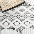 thumbnail image 6 of SAFAVIEH Moroccan Tassel Olgica Diamond Shag Area Rug, Ivory/Grey, 6'7" x 9'2", 6 of 8