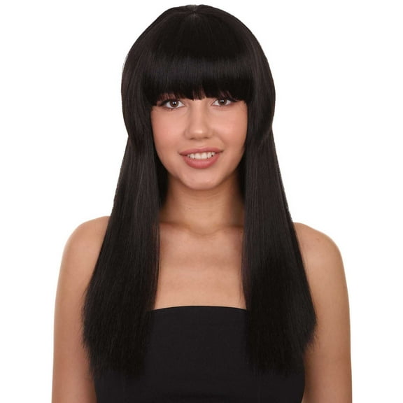 Black Vampiress Womens Wig | Horror Character Cosplay Halloween Wig | Premium Breathable Capless Cap
