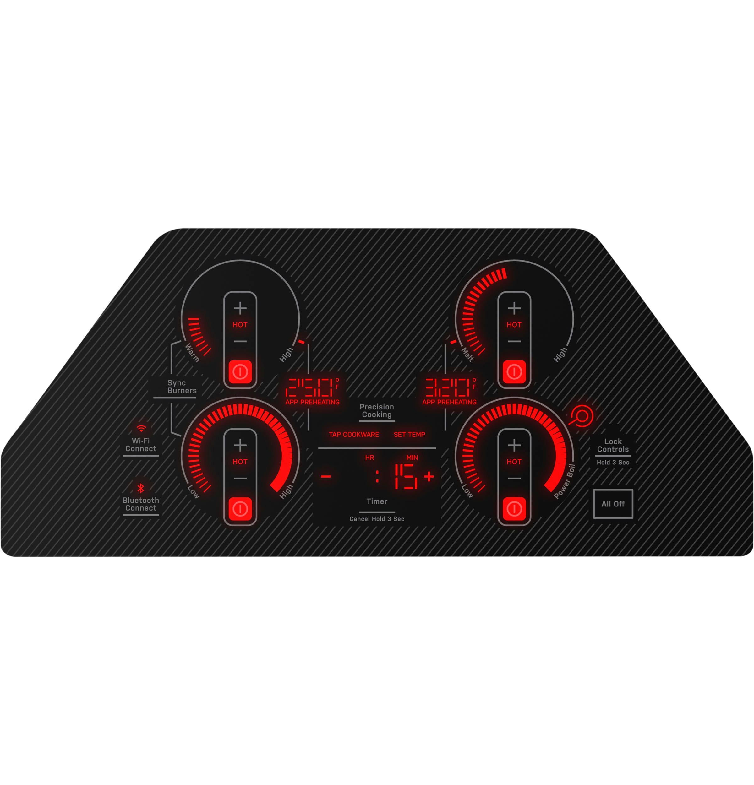 30 Inch Electric Smart Cooktop with 4 Elements, Smooth Glass Surface, SyncBurners, Dual Ring Elements, Wi-Fi, Guided Cooking, Touch Controls, Power Boil