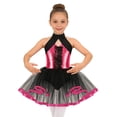 thumbnail image 3 of iiniim Girls Sequined Ballet Tutu Dress Sleeveless Halter Neck Sparkly Jazz Cha Cha Dance Stage Performance Rose 8, 3 of 7
