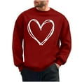 thumbnail image 2 of PNTUTB Casual Crew Neck Long Sleeve Sweatshirts for Men Classic Loose Pullover with Fashion Valentine's Day Print, 2 of 6