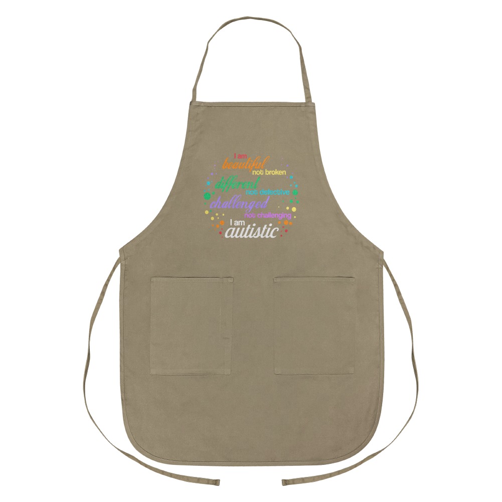 Beautiful Not Broken I Am Autistic Autism Apron with Pockets