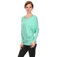 thumbnail image 2 of Moa Collection Women's Relaxed Fit Tunic Top Dolman Sleeve Knit Casual Style, 2 of 4