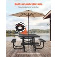 thumbnail image 4 of VEVOR Picnic Table Weather Resistant Steel Patio Dining Furniture Set Outdoor Square, 4 of 9