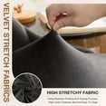 thumbnail image 4 of DONGPAI Stretch Wingback Dining Chair Cover Side Chair Slipcover, Velvet Accent Chair Cover with Arms, Protector Seat Cover for Dining Living Room Home, 1 Pack, Dark Gray, 4 of 8