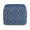 thumbnail image 4 of SIMPLIHOME Graham Square Pouf, Footstool, Upholstered in Patterned Blue, Natural Hand Woven Cotton, for the Living Room, Bedroom and Kids Room, Transitional, Modern, 4 of 5