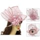 thumbnail image 2 of Retro Ribbon Net Flower Hair Clip Flower Hairpiece for Costume Parties Studded with Oversized Flower Hairpin maroon red, 2 of 4