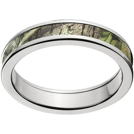 4mm Half-Round Titanium Ring with a RealTree AP Green Camo Inlay