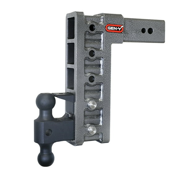 GEN-Y GH-1725 MEGA-DUTY Adjustable 12" Drop Hitch with GH-0161 Dual-Ball, GH-0162 Pintle Lock for 3" Receiver - 32,000 LB Towing Capacity - 3,500 LB Tongue Weight