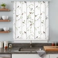 thumbnail image 4 of Sparrow Sheer Curtains 45 Inch Length, Light Filtering Voile Curtain Panel, Spring Birds on The Branches Vintage Country Rod Pocket Drapes Window Treatments for Living Room Bedroom 52"x45", 4 of 9