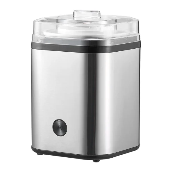 Automatic Ice Cream Maker 2.11 Qt - Easy Clean Stainless Steel Machine for Homemade Gelato, Frozen Yogurt & Sorbet - Silver