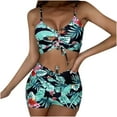 thumbnail image 2 of WQJNWEQ Sales Bathing Suits for Women Tankini Junior High Waist Swimsuits Green, 2 of 3