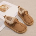 thumbnail image 6 of breaise Girls Plush Round Toe Slip On Orthopedic Shoes,Retro Buckle Strap Round Toe Flat Loafers,Warm Cotton Shoes, 6 of 9