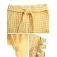 thumbnail image 6 of Women'S Retro Plaid Maxi Skirt A Line Pleated Flared Elastic High Waisted Gingham Summer Swing Long Skirt Yellow M, 6 of 7