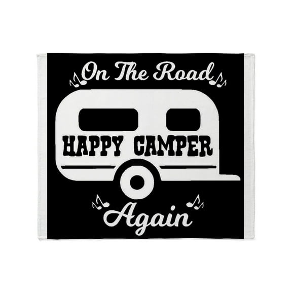 CafePress - Happy Camper Throw Blanket - Soft Fleece Throw Blanket, 50"x60" for All Ages
