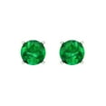 thumbnail image 3 of 1.5 ct Screw-Back Stud Earrings for Women | 6mm Round Cut Simulated Emerald | 18K White Gold, 3 of 5