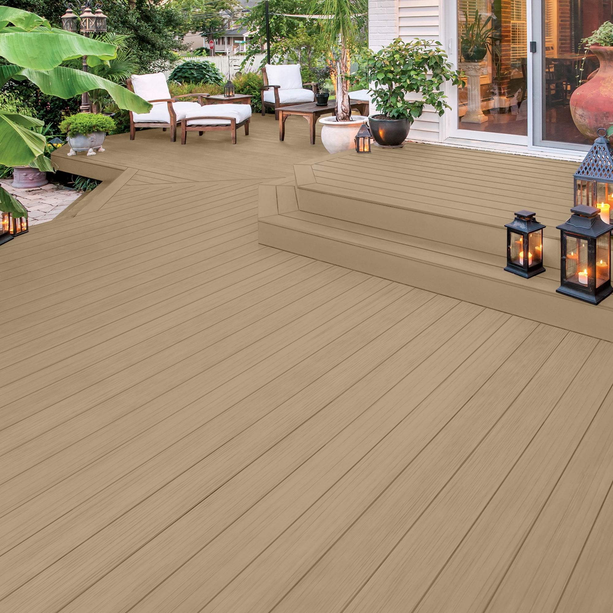 Olympic 1 Gallon SC-1038 Heather Exterior Solid Wood Protector Stain Plus Sealer in One