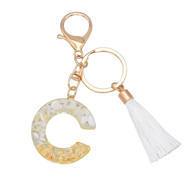 Kcodviy Keychain Color Letter Keychain Key Ring with Clip Translucent Resin Pendant Keychains Womens Slim Wallet Keychain Letter Translucent Pendant Wallet Women Thin Color Resin Keychain Keychains