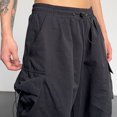 thumbnail image 2 of Summer Cargo Pants Men Oversized Pocket Casual Pants Men Japanese Streetwear Hip-hop Loose Wide Leg Pants Mens Thin Trousers, 2 of 5