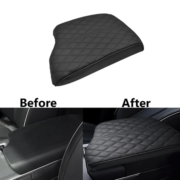JJMY For 2020-2024 Hyundai Palisade Center Console Lid Armrest Cover PU Leather Pad