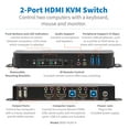 thumbnail image 2 of Tripp Lite Hdmi Kvm, 2-port 4k 60hz 4:4:4, Hdr, Hdcp 2.2 Support, Ir Remote And Usb Cables - Kvm / Audio / Usb Switch - 2 X Kvm / Audio / Usb - 1 Local User - Desktop, 2 of 5