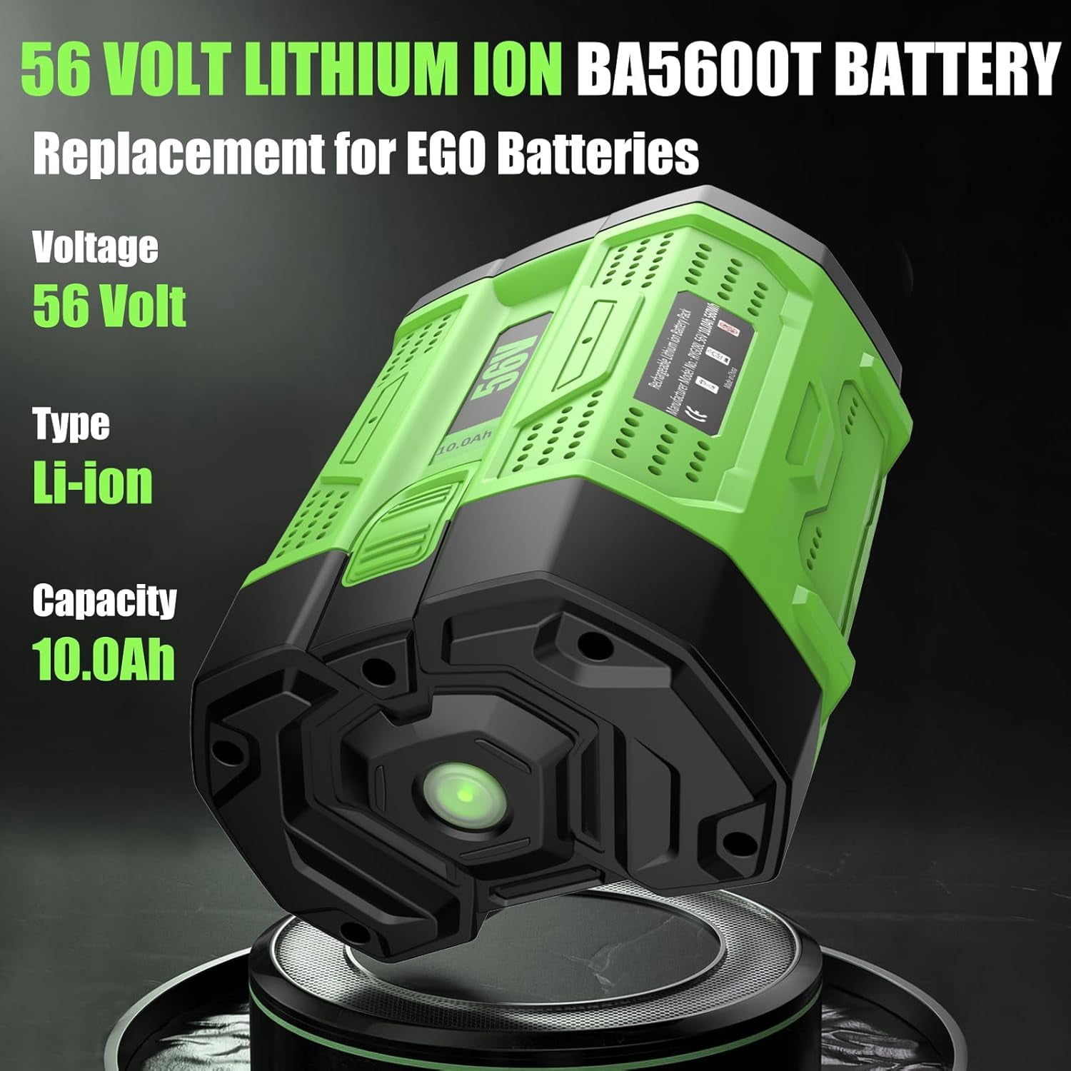 10Ah 56 Volt BA5600T Battery Replacement for EGO 56V Batteries BA2800 BA4200 BA1400 Compatible with EGO 56V CS1604 CS1804 CS1403 HT2400 LB6504 LB5804 LB6500 LB4800 PH1400 Power Tools