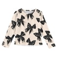 thumbnail image 5 of XADYUY Long Sleeve Shirts for Girls 10-12 Pleated Bownot Graphic Crewneck T Shirts for Girls Winter Basic Top for Girls Pleated Girls Tunic Tops,7-8 Years, 5 of 5