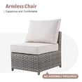 thumbnail image 6 of Vcatnet 7 Pieces Outdoor Patio Furniture Sectional Sofa All-weather Conversation Set with Fire Pit Table and Coffee Table for Porch, Backyard, Beige Stripe, 6 of 9