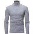 thumbnail image 2 of T-Shirt Ajusté à Col Roulé à Manches Longues Uni pour Homme, Haut de Base, 2 of 8