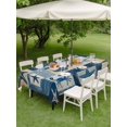 thumbnail image 4 of Outdoor Tablecloth with Umbrella Hole for Patio/Picnic/Party/Camping, Vintage Starfish Coastal Waterproof Table Cloth Rectangle Table Cover Washable, Blue Shell Crab Nautical Retro Art (60"x 120"), 4 of 8