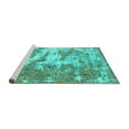 thumbnail image 2 of Ahgly Company Machine Washable Indoor Rectangle Abstract Turquoise Blue Modern Area Rugs, 7' x 10', 2 of 4